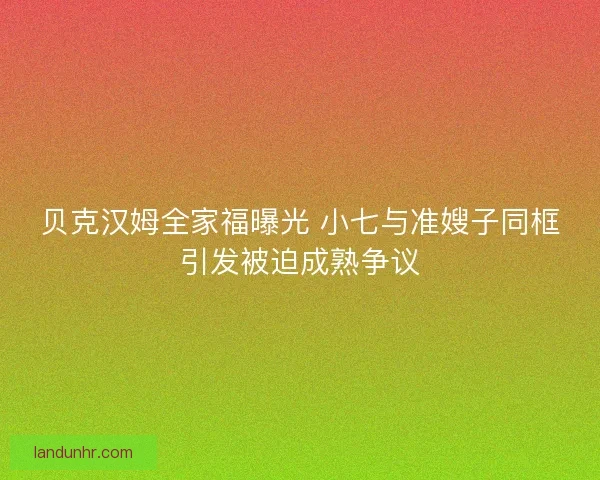 贝克汉姆全家福曝光 小七与准嫂子同框引发被迫成熟争议